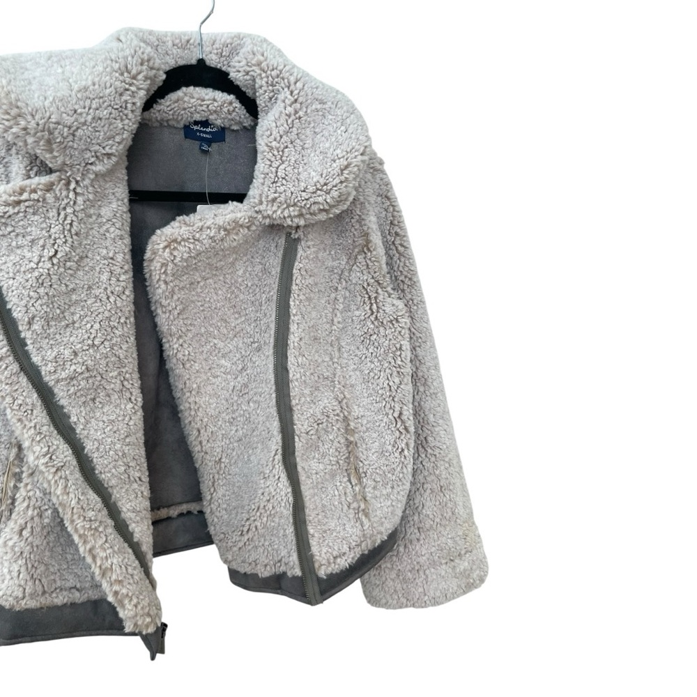 Splendid Women's Oatmeal Sherpa Bomber Jacket RW8J110 Size XS MSRP$238 NWT - Picture 3 of 7